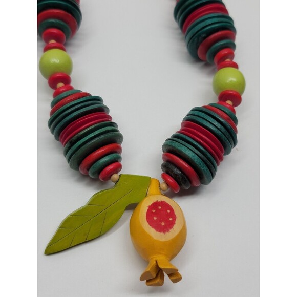 5 Vtg Wood & Seashell Tropical Fashion Beaded Necklace lot Handmade Layered Boho - Picture 6 of 15